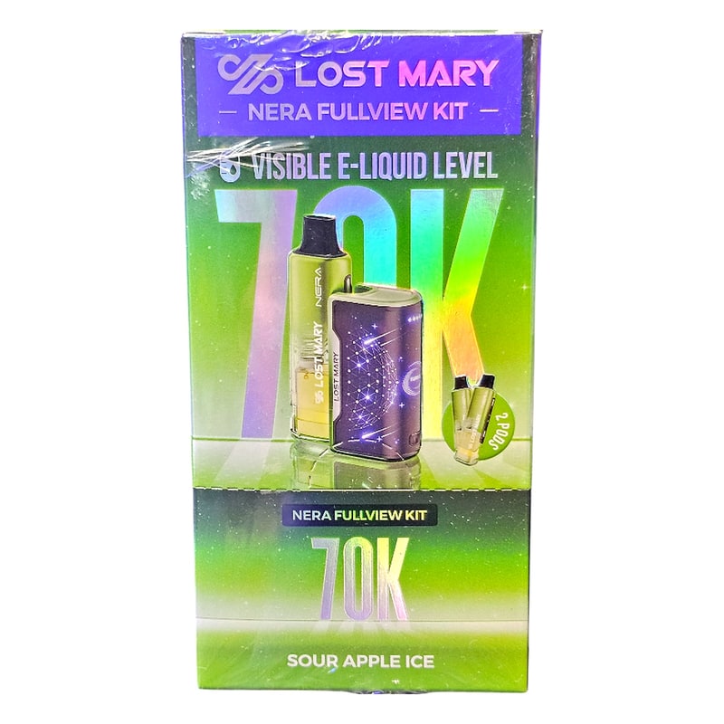 Lost Mary Nera Fullview 70k Puff 5ct Box - Sour Apple Ice