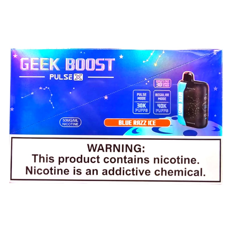 Geek Boost Pulse X 40k Puff 5ct Box-Blue Razz Ice