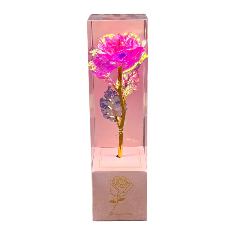 Forever Love Golden Rose Flower (VG-144) w/Light