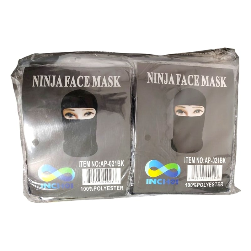 Inchoi-Ninja Face Mask Black (AP-021) 12ct