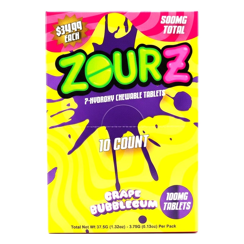 Zour Z 7 - Hydroxy 100mg Per Tablets 5pk 10ct Box - Grape Bubblegum