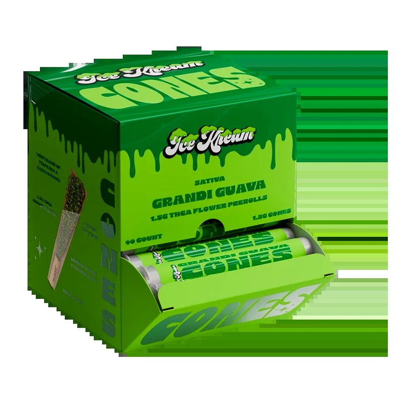 Ice Kream THC-A 1.5g Pre-Rolls 40ct Box-Sativa-Grandi Guava