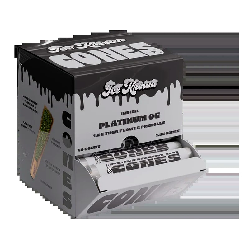 Ice Kream THC-A 1.5g Pre-Rolls 40ct Box-Indica-Platinum OG