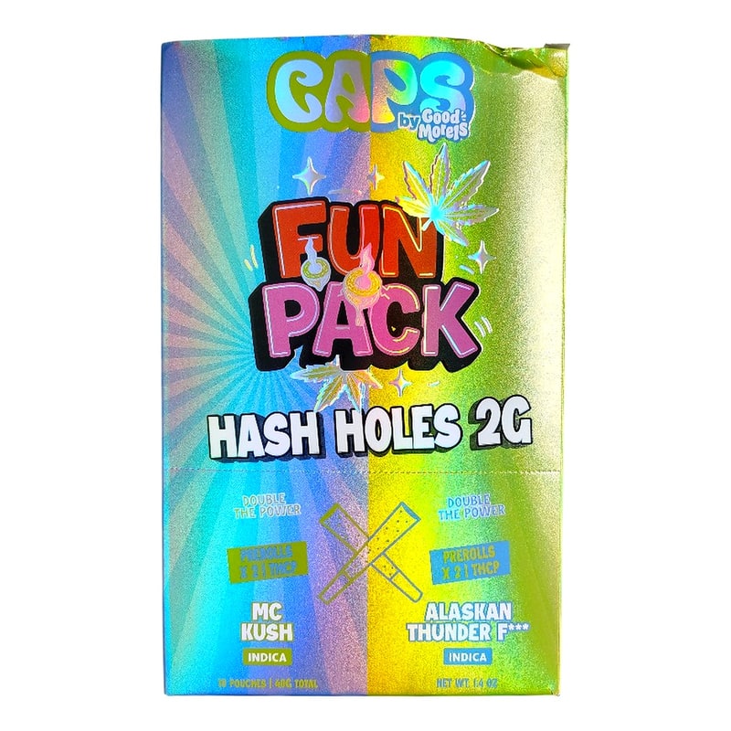 Caps Fun Pack THC-A Hash Hole 2g Pre-Roll 2pk 10ct Box-Indica-MC Kush/Alaskan Thander