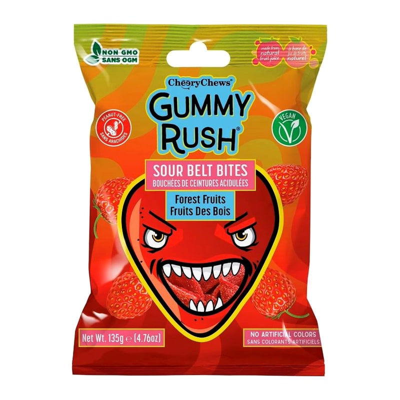 Cheery Chew's Gummy Sour Belts Bites 60g (120ct Display)