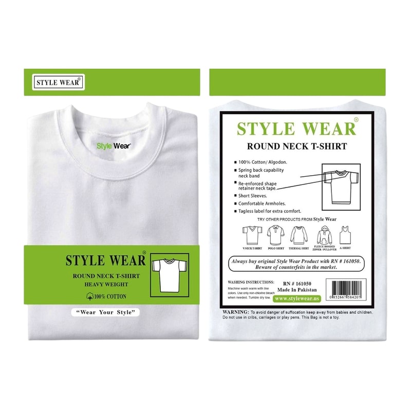 TShirt Style Wear Round Neck-White 3XL