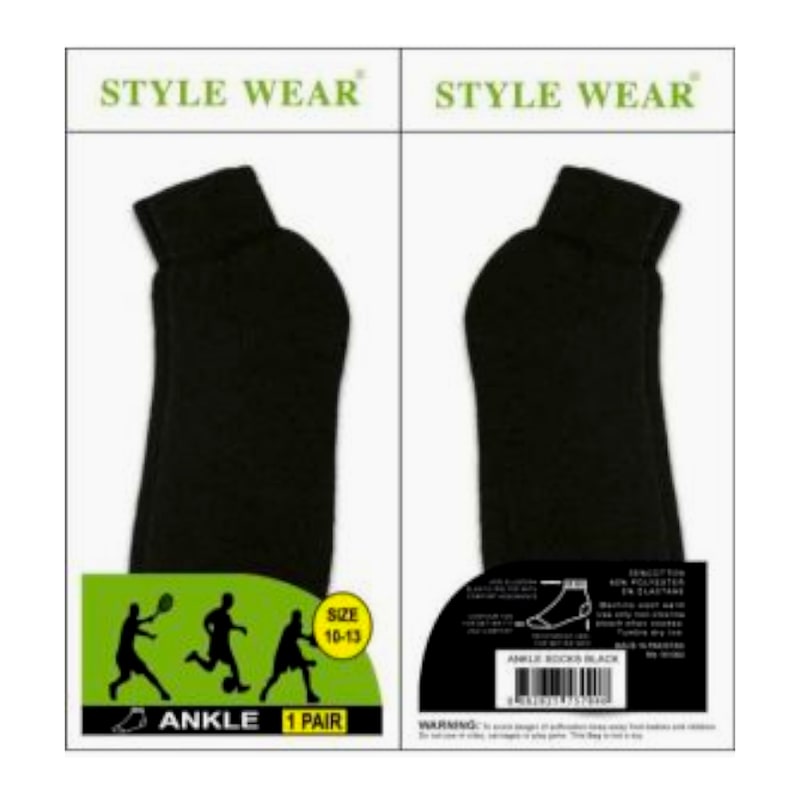 Style Wear Ankle Socks-Black