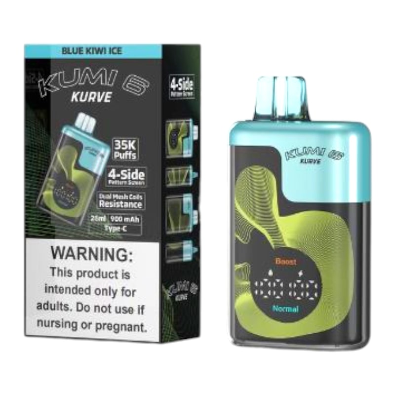 Kumi Six Kurve 35K Puff 5ct Box - Blue Kiwi Ice