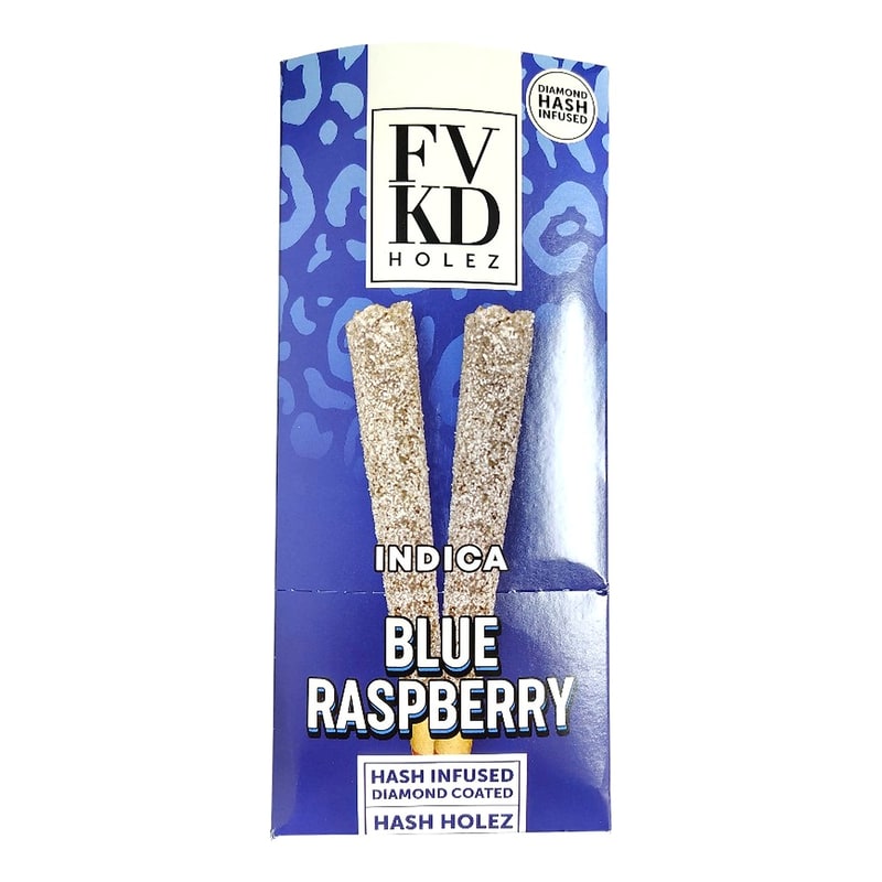 FVKD Hash Hole Diamond Infused Pre-Rolls 2pk 10ct Box-Indica-Blue Raspberry