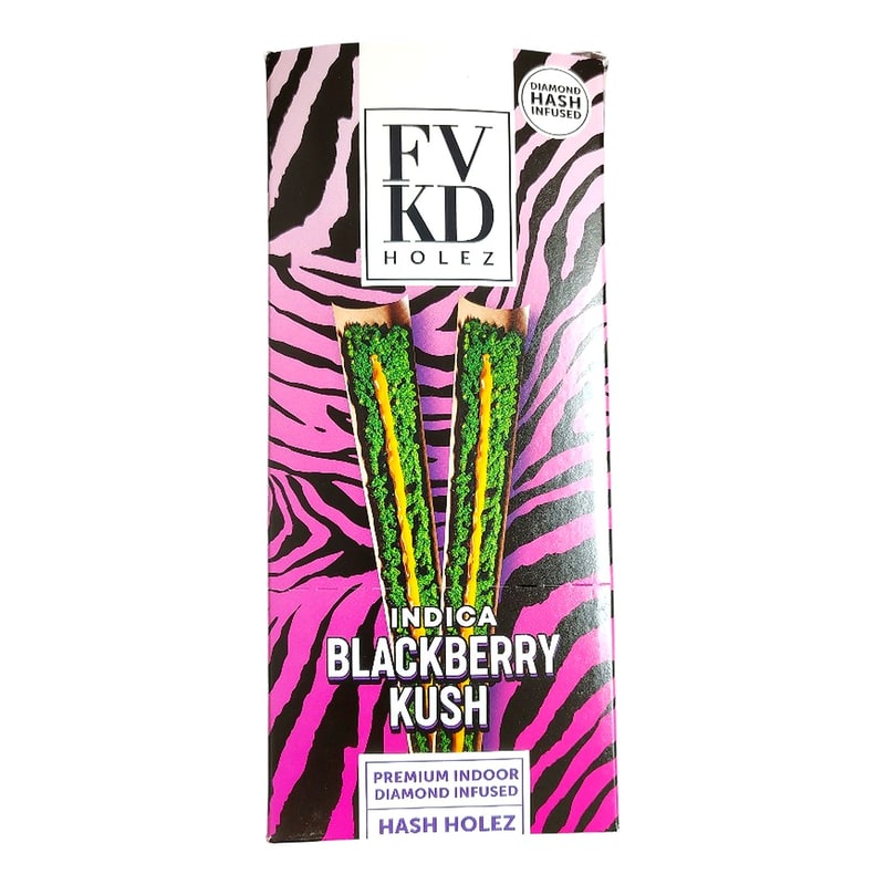FVKD Hash Hole Diamond Infused Pre-Rolls 2pk 10ct Box-Indica-Blackberry Kush