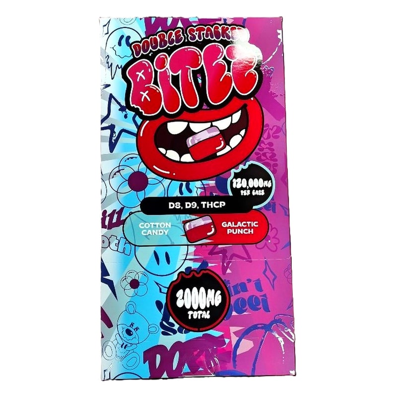 Double Stacked Bitez 120000mg 60ct Box-Cotton Candy/Galactic Punch
