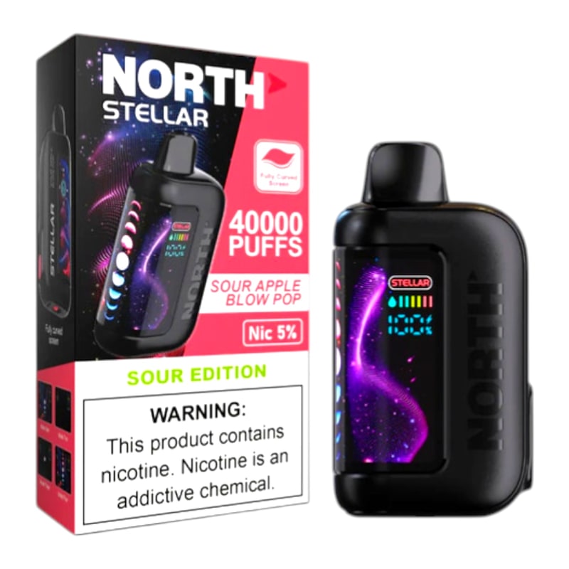 North Stellar 40k Puff 5ct Box-Sour Apple Blow Pop