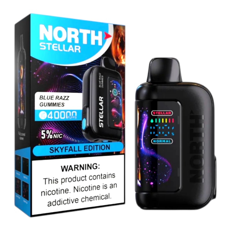 North Stellar 40k Puff 5ct Box-Blue Razz Gummies