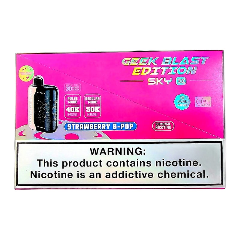 Geek Blast Sky X 50k Puff 5ct Box - Strawberry B - Pop
