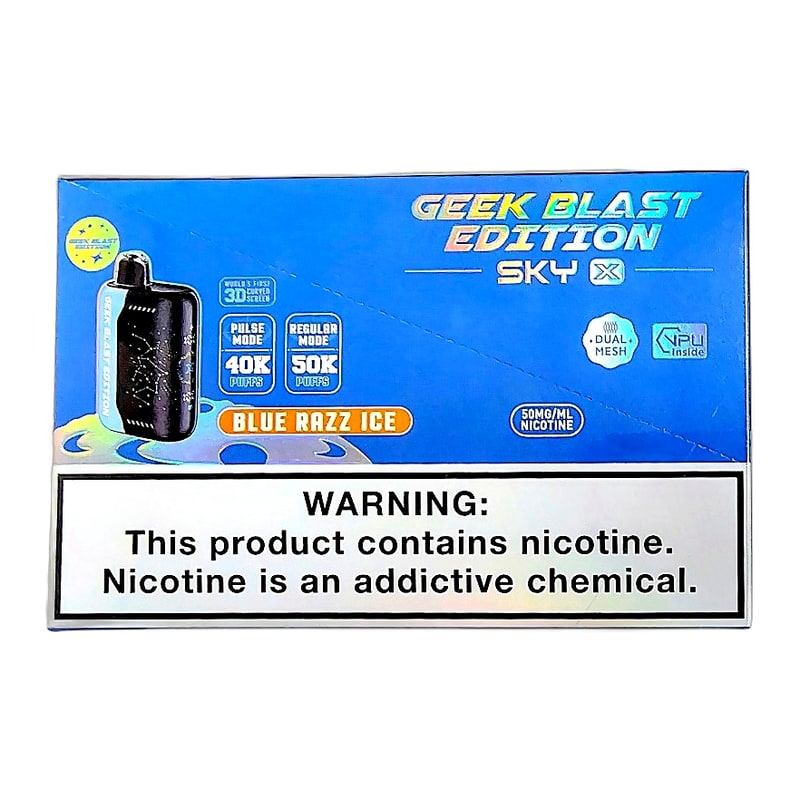 Geek Blast Sky X 50k Puff 5ct Box - Blue Razz Ice