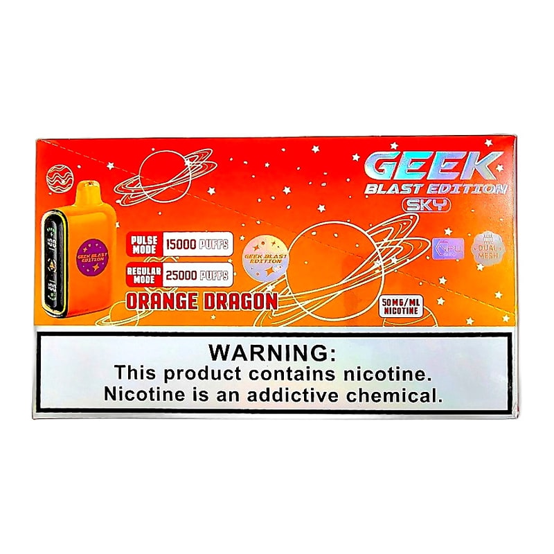 Geek Blast Sky 25k Puff 5ct Box - Orange Dragon