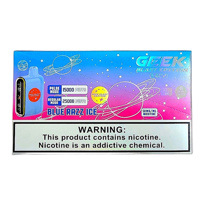 Geek Blast Sky 25k Puff 5ct Box - Blue Razz Ice
