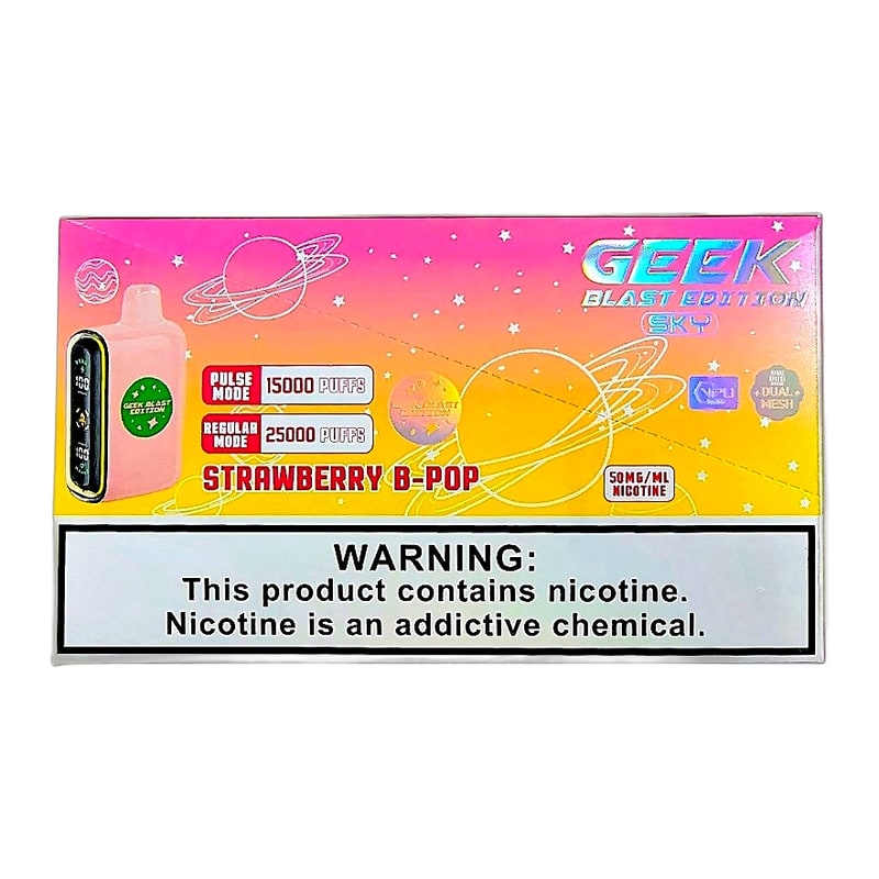 Geek Blast Sky 25k Puff 5ct Box - Strawberry B - Pop