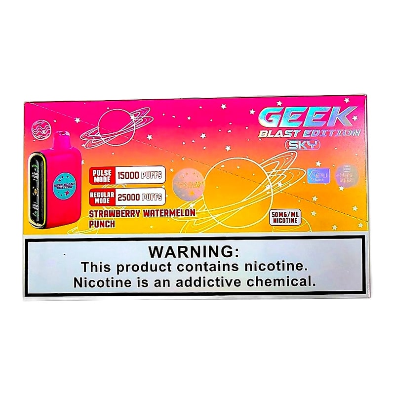 Geek Blast Sky 25k Puff 5ct Box - Strawberry Watermelon Punch