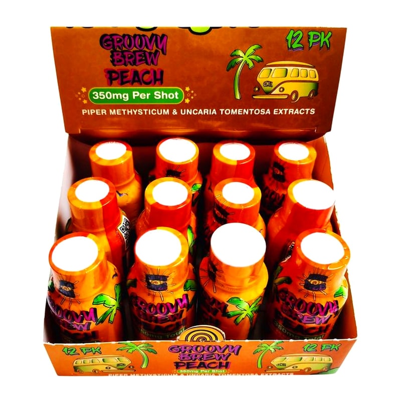 Happy Daze 350mg Liquid Shots 12ct Box - Peach
