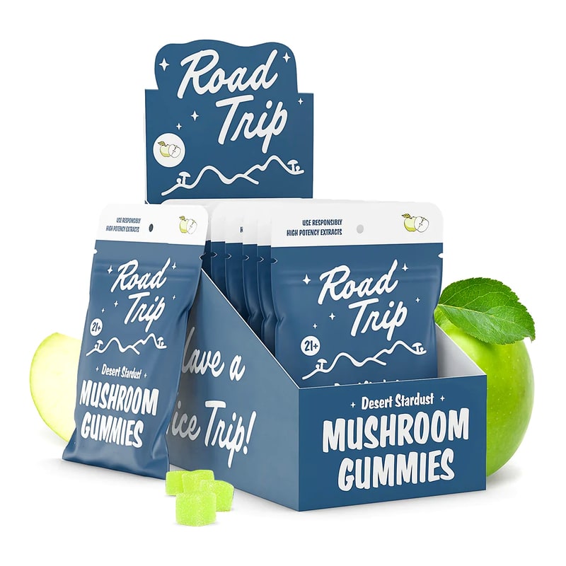 Road Trip Mushroom Vegan Gummies 8pk 10ct Box - Green Apple