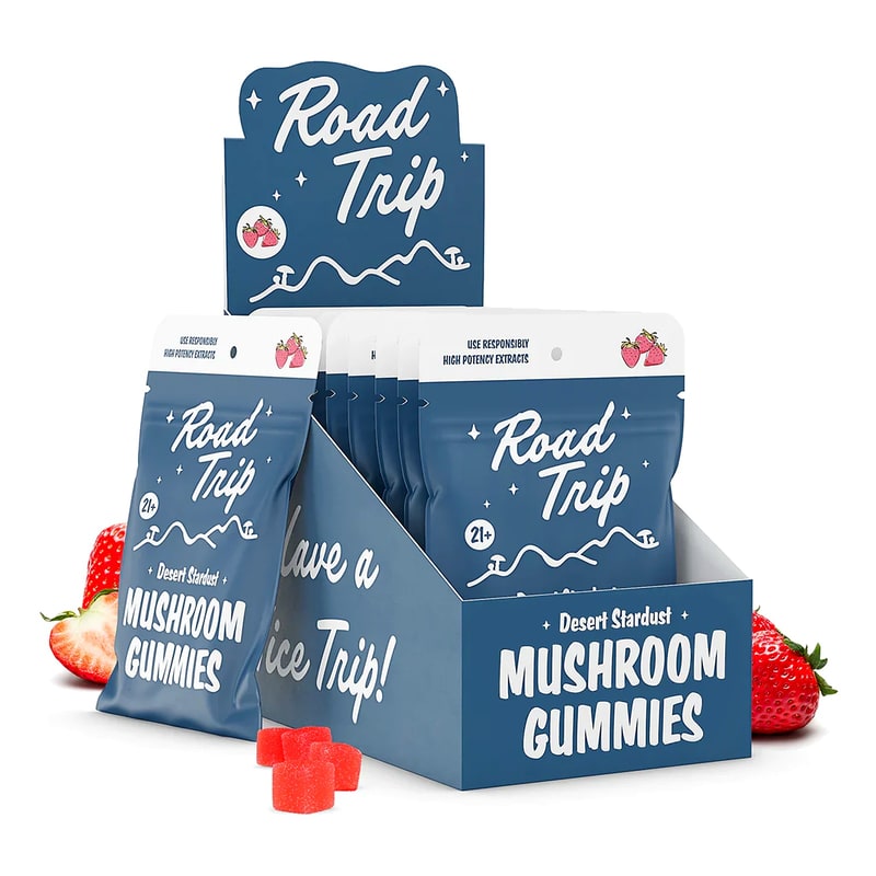 Road Trip Mushroom Vegan Gummies 8pk 10ct Box-Strawberry