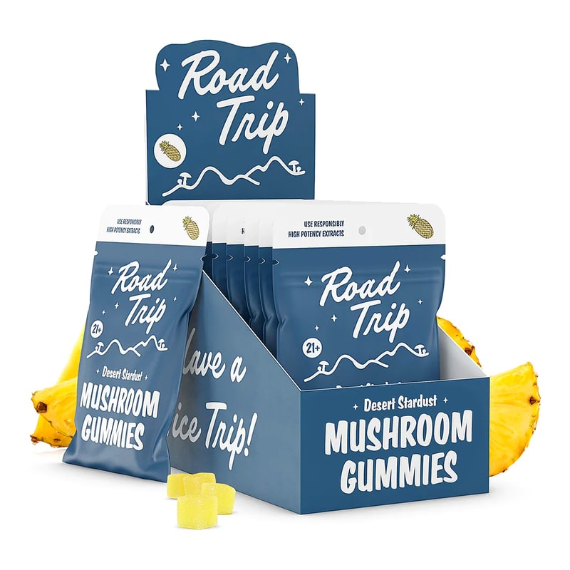 Road Trip Mushroom Vegan Gummies 8pk 10ct Box-Pineapple