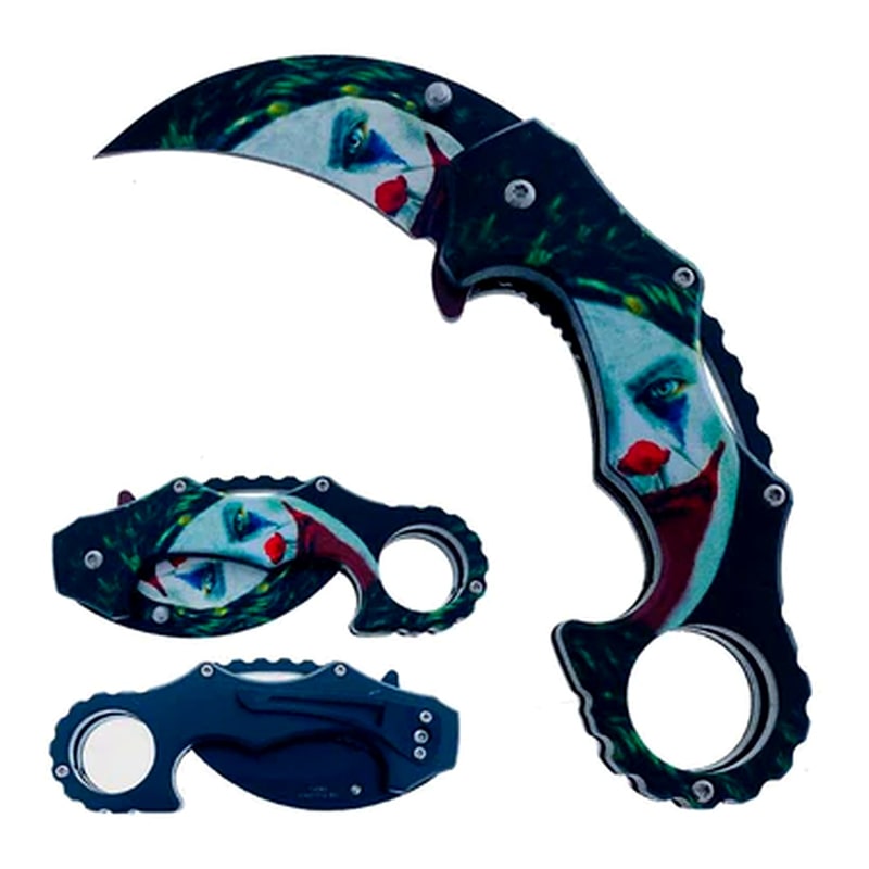 Knife -KS1661JK-1 Green Clown Folding Knife