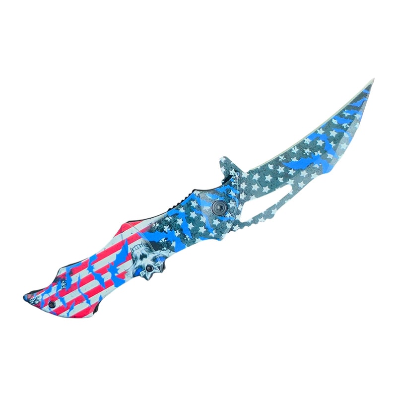 Knife -KN-2008US Bat USA Flag Design Folding Knife
