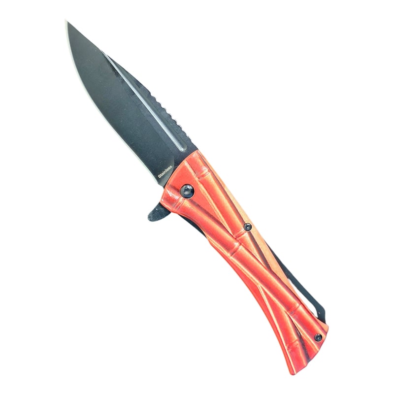 Knife -KN1807RD/GN Red/Green Snapper Handle Folding Knife