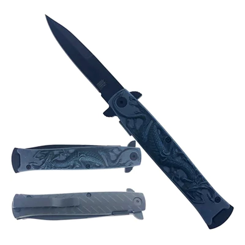 Knife -KS1673BK Black Dragon Pocket Knife