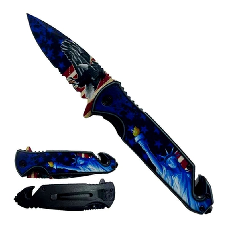 Knife -KS1820US Statue Of Liberty USA Design Pocket Knife