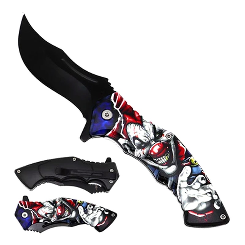Knife -KS1340SK2 Skull Design Folding Knife