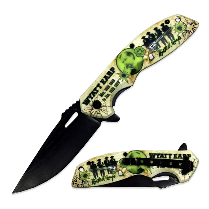Knife -BF1877WE Glow In Dark WYATT EARP Folding Knife