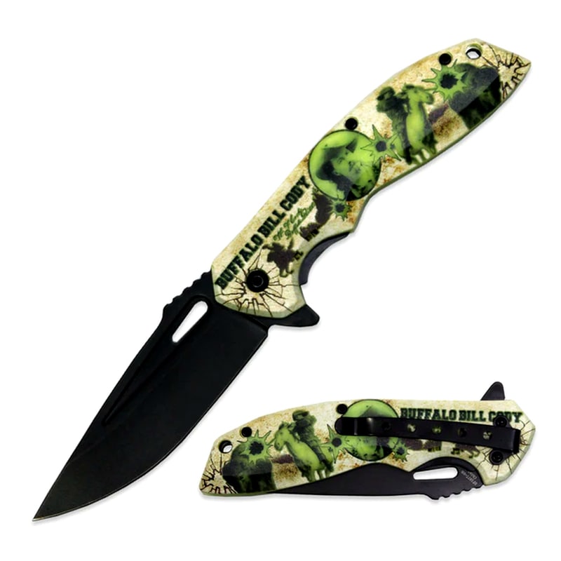 Knife -BF1877BB Glow In Dark Buffalo Bill Copy Folding Knife