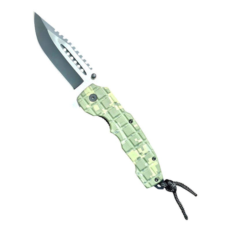 Knife -KS1979AD Green Camo Folding Knife