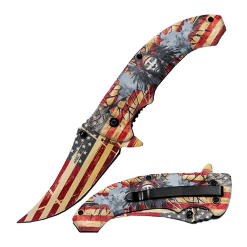 Knife -BF1531-B USA Flag Pocket Knife
