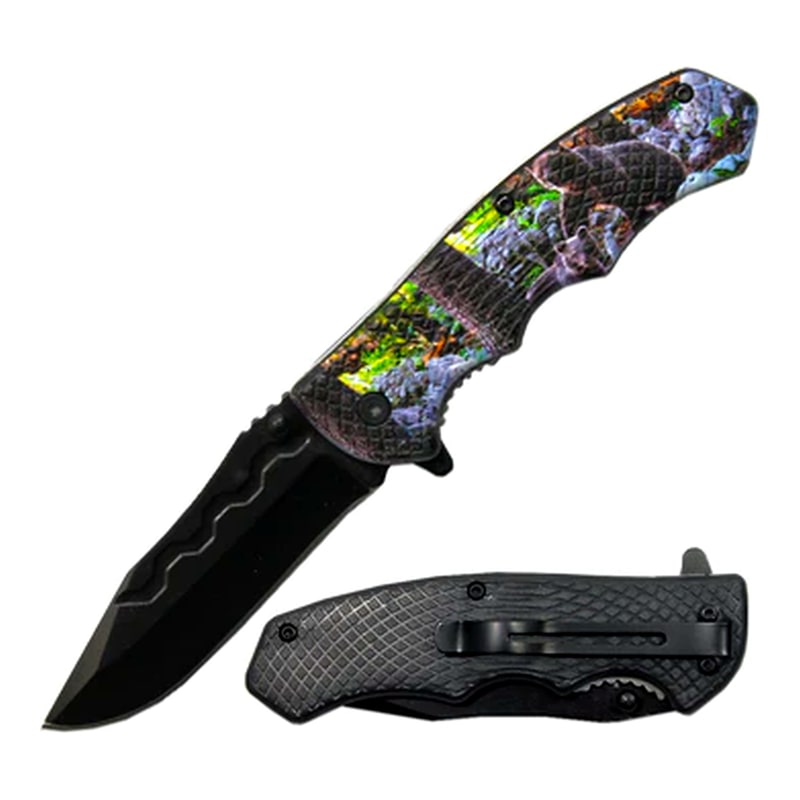 Knife -LQ3279-BR1 Bear Picture Pocket Knife