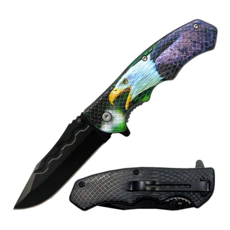 Knife -LQ3279-E1 Eagle Picture Pocket Knife