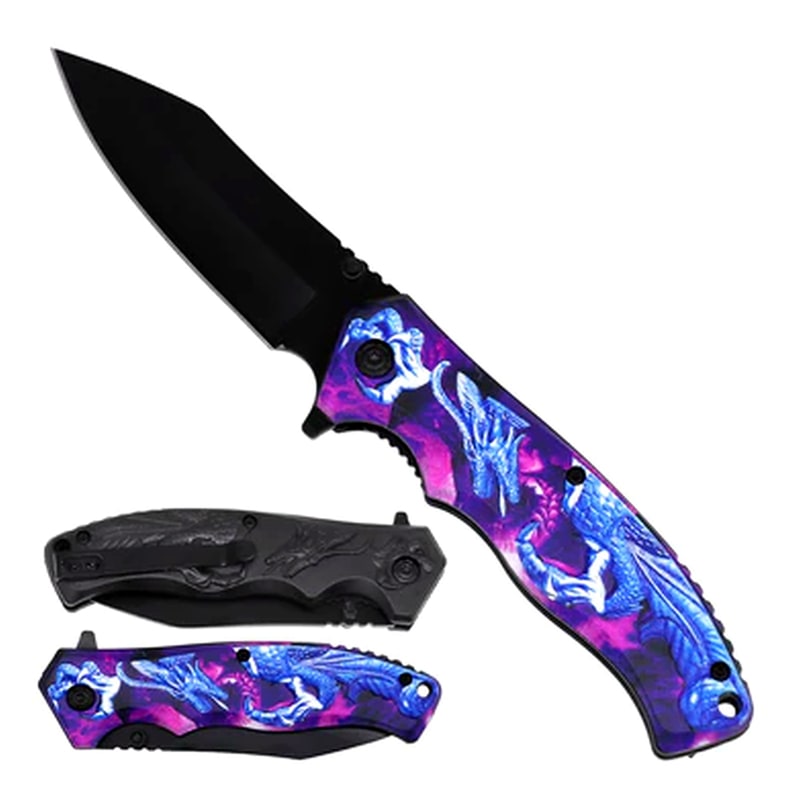 Knife -KS-1497PP Purple Dragon Folding Knife