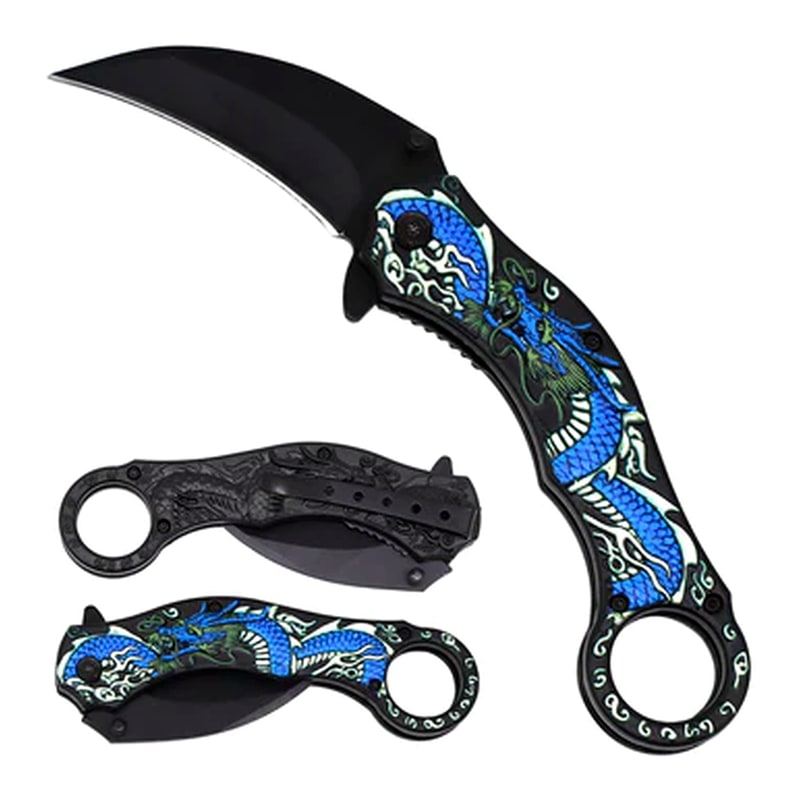 Knife -KS1703PP Purple Dragon Karambit Folding Knife