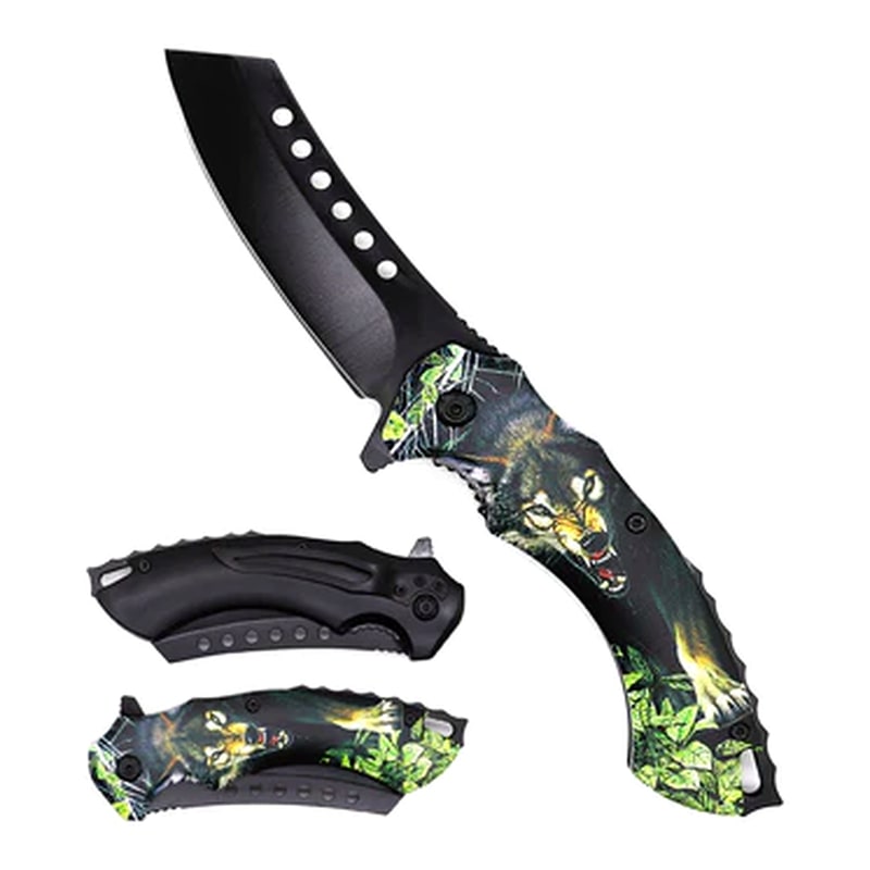 Knife -KS30175WF1 Wolf Design Folding Knife