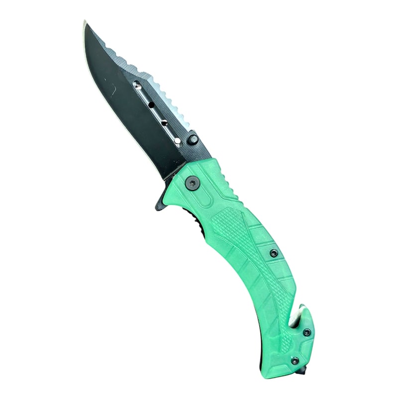 Knife -KS1397GN Green See Through Folding Knife