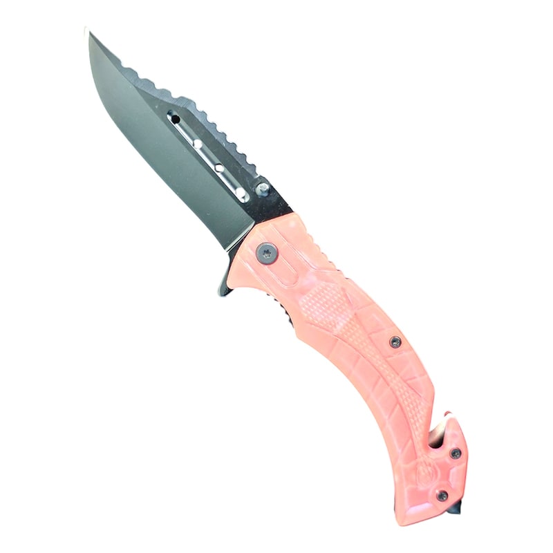 Knife -KS1397RD Red See Through Folding Knife