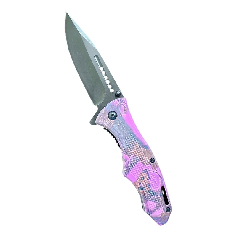 Knife -KS1973PF Purple Flag Handle Folding Knife