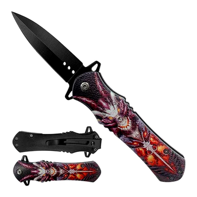 Knife -KS1204DG Dragon Design Folding Knife