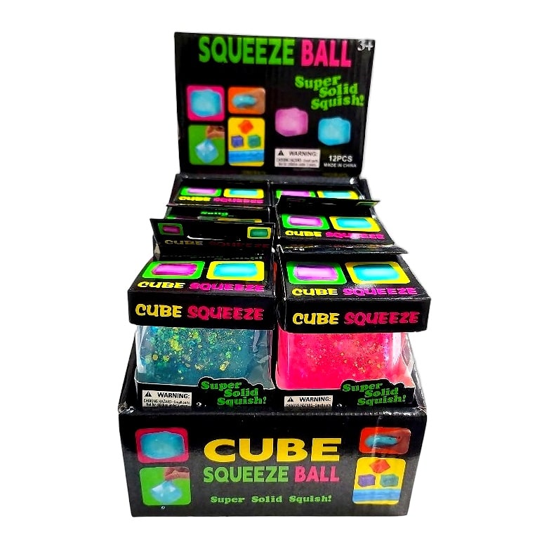 Solid Cube Squeeze Toy 12ct Box