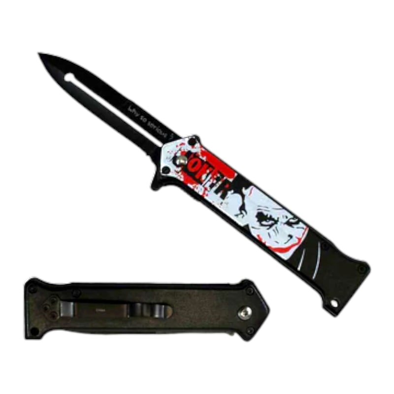Knife -BF016416RW Metal Red/Balck Handle Pocket Knife