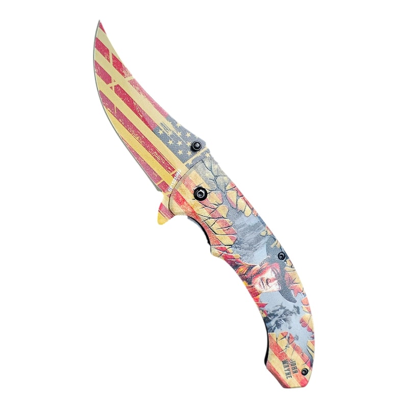Knife -BF1531WJ USA Flag Design Handle Folding Knife