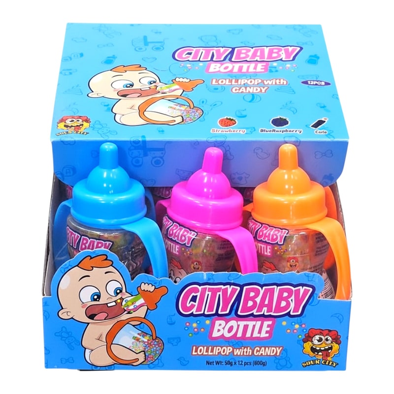 Sour City Bady Bottle Toy Candy 12ct Box